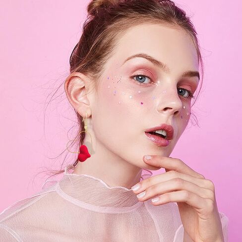 T-ztoss موضة كبيرة هندسية القلب هوب أقراط الأحمر القلب قطرة استرخى أقراط بيان مجوهرات للنساء الفتيات الهدايا in Kuwait