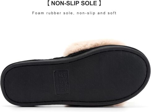 شبشب Sazujinwu الأنيق للنساء مع سلسلة لامعة | شبشب منزل داخلي من القطيفة الناعمة مفتوح الأصابع in Kuwait