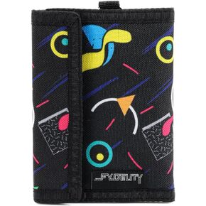 محفظة Fydelity 80's RFID - محفظة RFID للرجال والنساء للبطاقات والنقود، محفظة ثنائية الطي بخطاف وحلقة، محافظ كلاسيكية للرجال والنساء والفتيات والفتيان، محفظة شطرنج