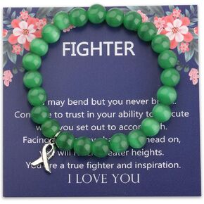 CENWA Green Ribbon Mental Health Awareness Beads Bracelet Green Awareness Support Gift Green Ribbon Warrior Jewelry in Saudi Arabia