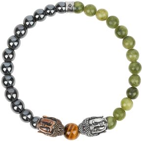 KARMA AND LUCK Serene Existence - Jade Hematite Bracelet with Buddha Charm for serenity, Hematite, Jade and Tiger Eye stones, Protect Cleanse and Focus in Saudi Arabia