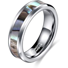 TRUMIUM 6 مللي متر 8 مللي متر خاتم التنغستن أذن البحر البطانة الفضة الطبيعية الزفاف الفرقة للرجال النساء الراحة تناسب حجم 4-15 in Kuwait