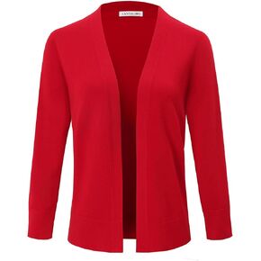LANSALIRO Women's Fall Open Front Cardigans Sweaters Casual Lightweight Long Sleeve Knitted Tops