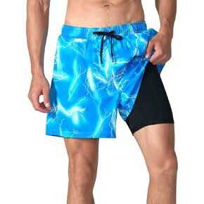 EZRUN رجل السباحة جذوع سريعة الجافة 5 بوصة مجلس السراويل ملابس السباحة مع بطانة ضغط مضحك عادية شاطئ سراويل للسباحة in Kuwait