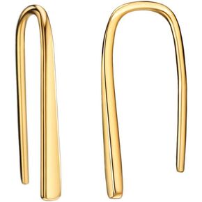 أقراط من الفضة الإسترلينية على شكل شريط من الذهب/الذهب الوردي مجوهرات صغيرة بسيطة للنساء والفتيات in Kuwait