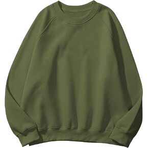 Lauweion Women Letter Print Graphic Fleece Oversized Sweatshirt Crewneck Long Sleeve Pullover Jumper in Kuwait