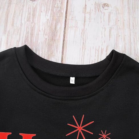 BOUTIKOME Happy New Year Sweatshirts for Women Merry Christmas Shirt Long Sleeve Crewneck Pollover Tops Oversized Clothes in Kuwait