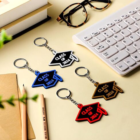 WILLBOND 20 Pieces Class of 2024 Graduation Keychains Rubber Key Chains Grad Cap in Saudi Arabia