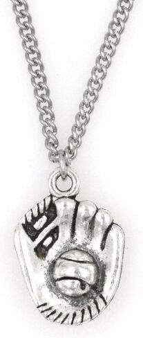It's All About...You! 19.7" Stainless Steel Curb Chain Necklace Gift Packaged Baseball Mitt Softball Glove 59C in Saudi Arabia