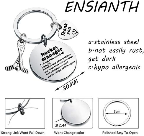ENSIANTH Hockey Manager Gift Appreciation Gift Hockey Team Gift Hockey Players Gift Field Hockey Coach Keychain in Saudi Arabia