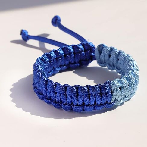 Wizock 2 قطعة أساور Paracord اليدوية مضفر بقاء سوار للرجال والنساء قابل للتعديل التخييم حزب الصداقات أساور in Saudi Arabia
