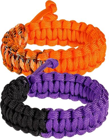 Wizock 2 قطعة أساور Paracord اليدوية مضفر بقاء سوار للرجال والنساء قابل للتعديل التخييم حزب الصداقات أساور in Saudi Arabia