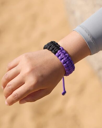Wizock 2 قطعة أساور Paracord اليدوية مضفر بقاء سوار للرجال والنساء قابل للتعديل التخييم حزب الصداقات أساور in Saudi Arabia