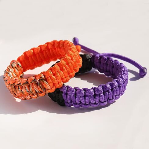 Wizock 2 قطعة أساور Paracord اليدوية مضفر بقاء سوار للرجال والنساء قابل للتعديل التخييم حزب الصداقات أساور in Saudi Arabia