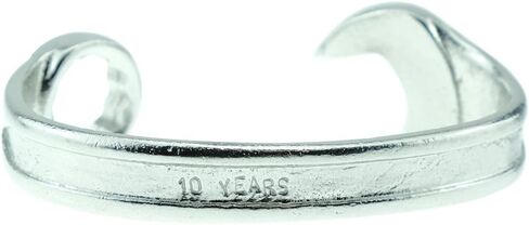Pirantin 10th Ideas for Him - Spanner Wrench Bangle Bracelet - Men's Gift Stamped with 10 Year's in Saudi Arabia