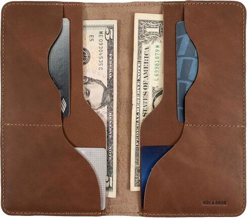 Hide & Drink, Large Wallet Handmade from Full Grain Leather (Single Malt Mahogany) in Saudi Arabia