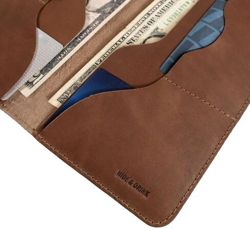 Hide & Drink, Large Wallet Handmade from Full Grain Leather (Single Malt Mahogany) in Saudi Arabia