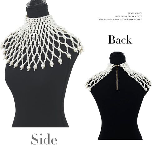 Bmirth لؤلؤة شال الجسم سلسلة اللؤلؤ الكتف القلائد مجوهرات الجسم الصيف شاطئ الجسم اكسسوارات صحن سلاسل الجسم الطرف in Kuwait