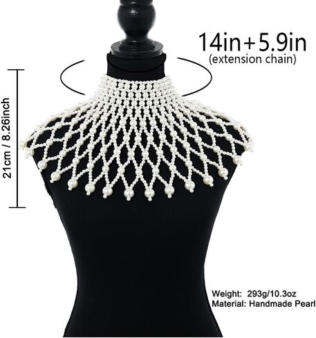 Bmirth لؤلؤة شال الجسم سلسلة اللؤلؤ الكتف القلائد مجوهرات الجسم الصيف شاطئ الجسم اكسسوارات صحن سلاسل الجسم الطرف in Kuwait