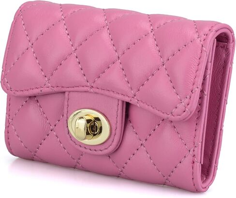 Luxury Black Quilted Leather Wallet Credit Card Holder Wallet Small Wallet Compact Wallet Coin Purse Business Card Holder Gift for Women Gift for Girl in Saudi Arabia