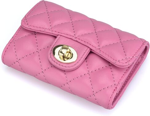 Luxury Black Quilted Leather Wallet Credit Card Holder Wallet Small Wallet Compact Wallet Coin Purse Business Card Holder Gift for Women Gift for Girl in Saudi Arabia