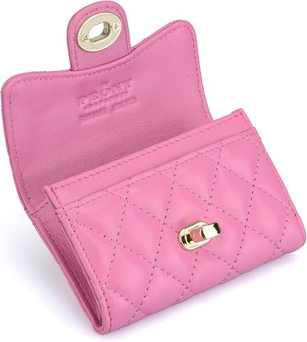 Luxury Black Quilted Leather Wallet Credit Card Holder Wallet Small Wallet Compact Wallet Coin Purse Business Card Holder Gift for Women Gift for Girl in Saudi Arabia