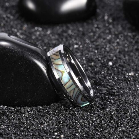 TRUMIUM 6 مللي متر 8 مللي متر خاتم التنغستن أذن البحر البطانة الفضة الطبيعية الزفاف الفرقة للرجال النساء الراحة تناسب حجم 4-15 in Kuwait