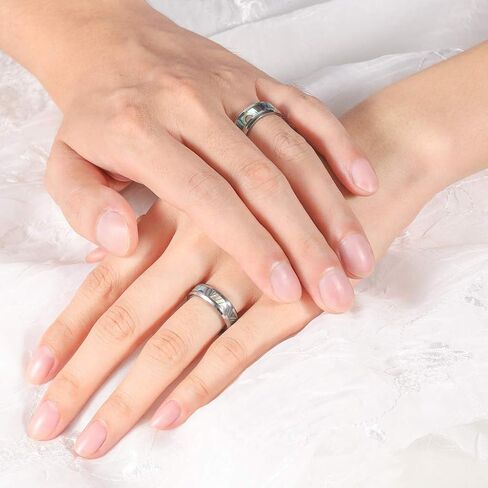 TRUMIUM 6 مللي متر 8 مللي متر خاتم التنغستن أذن البحر البطانة الفضة الطبيعية الزفاف الفرقة للرجال النساء الراحة تناسب حجم 4-15 in Kuwait