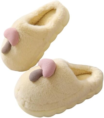 Women's slippers Cute mushroom slippers Lightweight plush slippers Warm winter home slippers Cotton indoor and outdoor shoes in Saudi Arabia