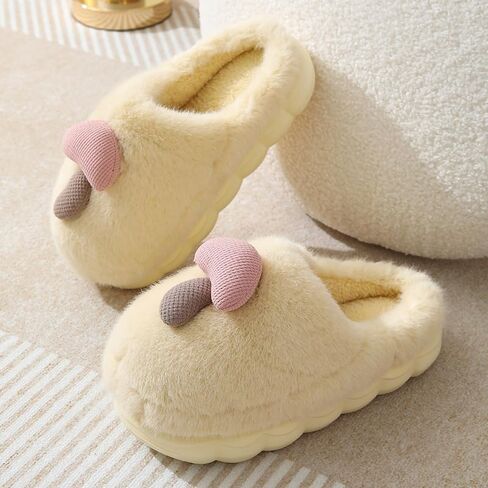Women's slippers Cute mushroom slippers Lightweight plush slippers Warm winter home slippers Cotton indoor and outdoor shoes in Saudi Arabia