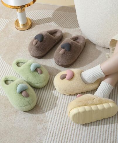 Women's slippers Cute mushroom slippers Lightweight plush slippers Warm winter home slippers Cotton indoor and outdoor shoes in Saudi Arabia
