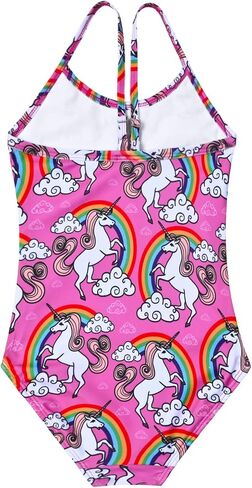 Girls Unicorn Swimsuits One Piece Swimwear Bathing Suits Rash Guard UPF 50+ in Saudi Arabia