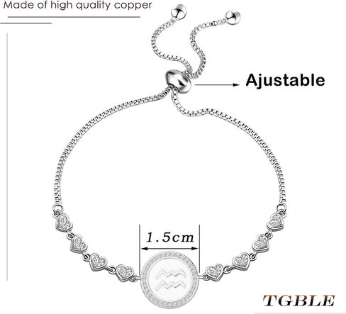 TGBJE Zodiac Sign Bracelet Twelve Constellations Gift Silver Bracelet Horoscope Gift Birthday Gifts for Women Girls in Saudi Arabia