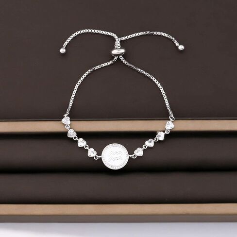 TGBJE Zodiac Sign Bracelet Twelve Constellations Gift Silver Bracelet Horoscope Gift Birthday Gifts for Women Girls in Saudi Arabia