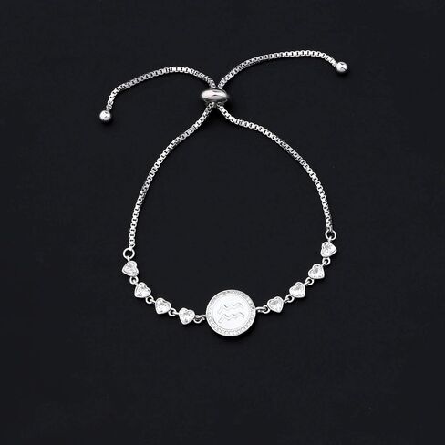 TGBJE Zodiac Sign Bracelet Twelve Constellations Gift Silver Bracelet Horoscope Gift Birthday Gifts for Women Girls in Saudi Arabia