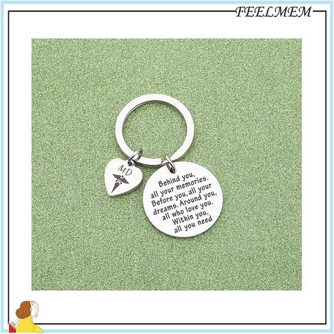 FEELMEM MD Keychain Future Medical Doctor Gifts Behind You All Your Memories Keychain MD Gift Medical Student Graduation Gift in Saudi Arabia