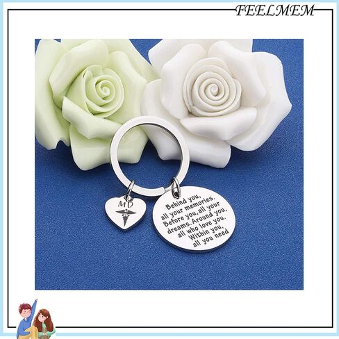 FEELMEM MD Keychain Future Medical Doctor Gifts Behind You All Your Memories Keychain MD Gift Medical Student Graduation Gift in Saudi Arabia