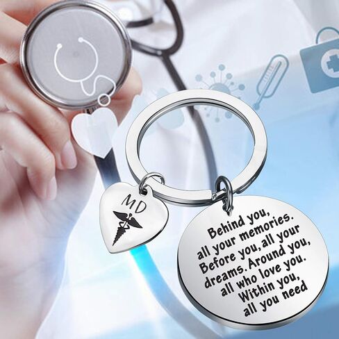 FEELMEM MD Keychain Future Medical Doctor Gifts Behind You All Your Memories Keychain MD Gift Medical Student Graduation Gift in Saudi Arabia
