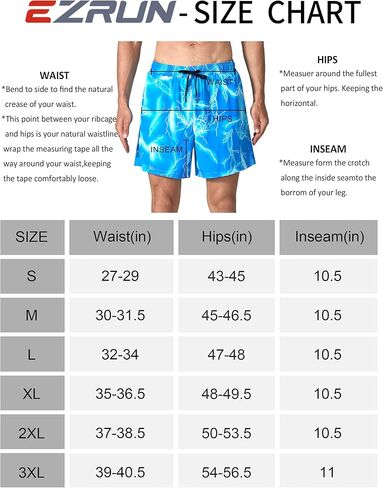 EZRUN رجل السباحة جذوع سريعة الجافة 5 بوصة مجلس السراويل ملابس السباحة مع بطانة ضغط مضحك عادية شاطئ سراويل للسباحة in Kuwait