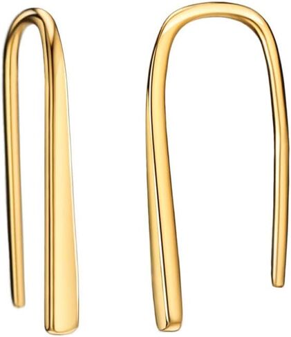 أقراط من الفضة الإسترلينية على شكل شريط من الذهب/الذهب الوردي مجوهرات صغيرة بسيطة للنساء والفتيات in Kuwait