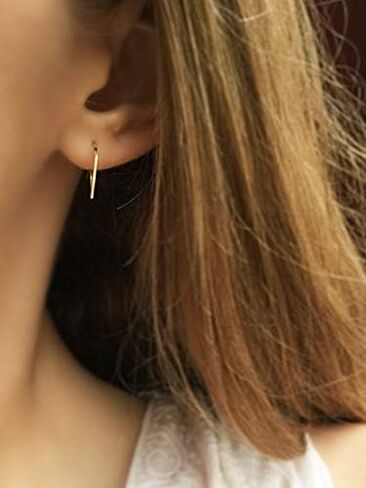 أقراط من الفضة الإسترلينية على شكل شريط من الذهب/الذهب الوردي مجوهرات صغيرة بسيطة للنساء والفتيات in Kuwait