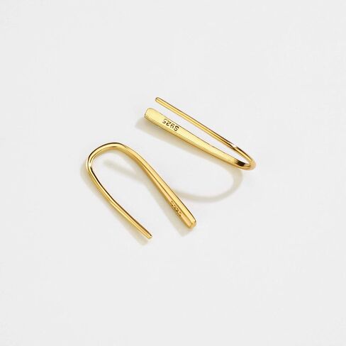 أقراط من الفضة الإسترلينية على شكل شريط من الذهب/الذهب الوردي مجوهرات صغيرة بسيطة للنساء والفتيات in Kuwait