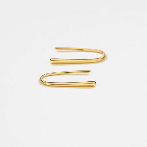 أقراط من الفضة الإسترلينية على شكل شريط من الذهب/الذهب الوردي مجوهرات صغيرة بسيطة للنساء والفتيات in Kuwait