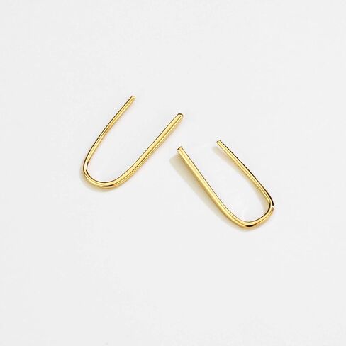 أقراط من الفضة الإسترلينية على شكل شريط من الذهب/الذهب الوردي مجوهرات صغيرة بسيطة للنساء والفتيات in Kuwait