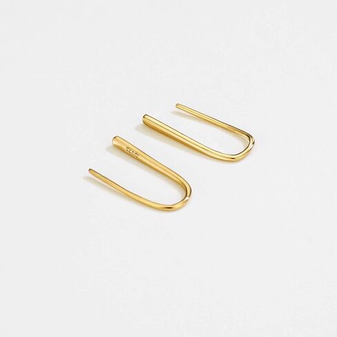 أقراط من الفضة الإسترلينية على شكل شريط من الذهب/الذهب الوردي مجوهرات صغيرة بسيطة للنساء والفتيات in Kuwait