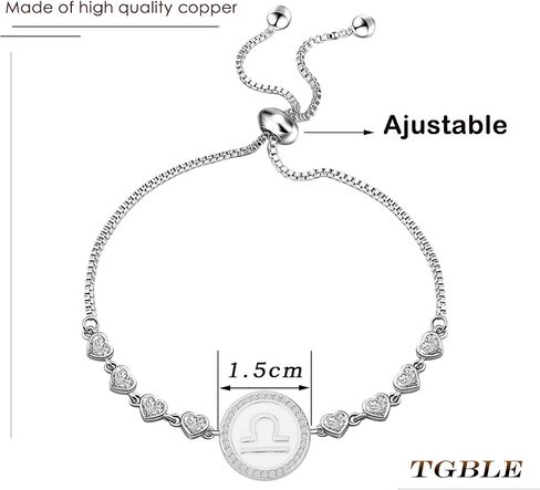 TGBJE Zodiac Sign Bracelet Twelve Constellations Gift Silver Bracelet Horoscope Gift Birthday Gifts for Women Girls in Saudi Arabia