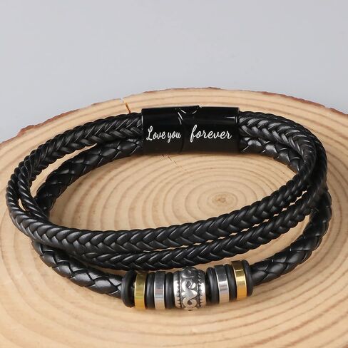 JoycuFF Leather Bracelets for Men to Boyfriend Gifts from Girlfriend Mens to My Man Jewelry Unique Gifts for Men Anniversary Birthday Personalized Bracelets Hippy Jewelry for Him in Saudi Arabia