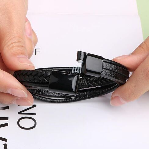 JoycuFF Leather Bracelets for Men to Boyfriend Gifts from Girlfriend Mens to My Man Jewelry Unique Gifts for Men Anniversary Birthday Personalized Bracelets Hippy Jewelry for Him in Saudi Arabia