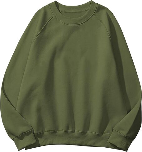 Lauweion Women Letter Print Graphic Fleece Oversized Sweatshirt Crewneck Long Sleeve Pullover Jumper in Kuwait