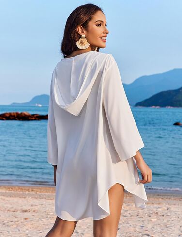 AI'MAGE Women's Bathing Suit Beach Cover Up Bikini Swimsuit Coverup Kimono Summer Cardigans with Hooded S-XXL in Saudi Arabia